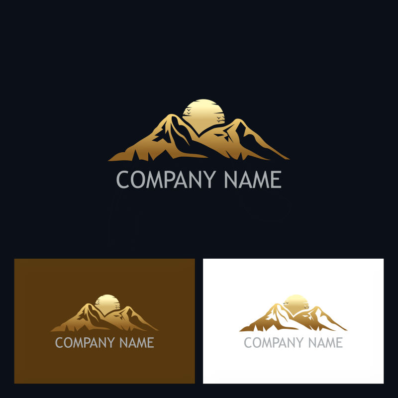 矢量山河太阳的标志设计