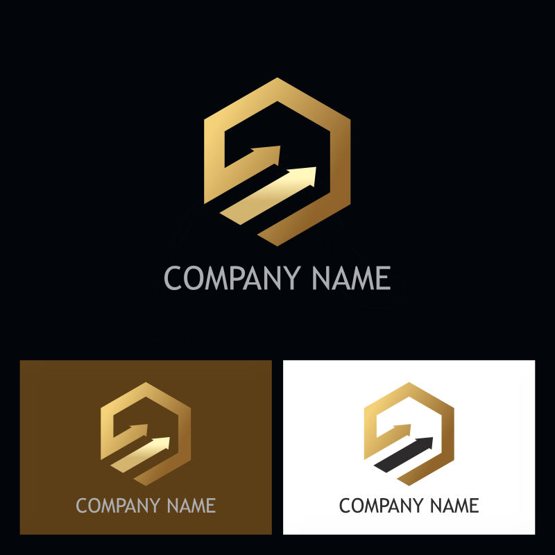 创意矢量六边形几何标志设计