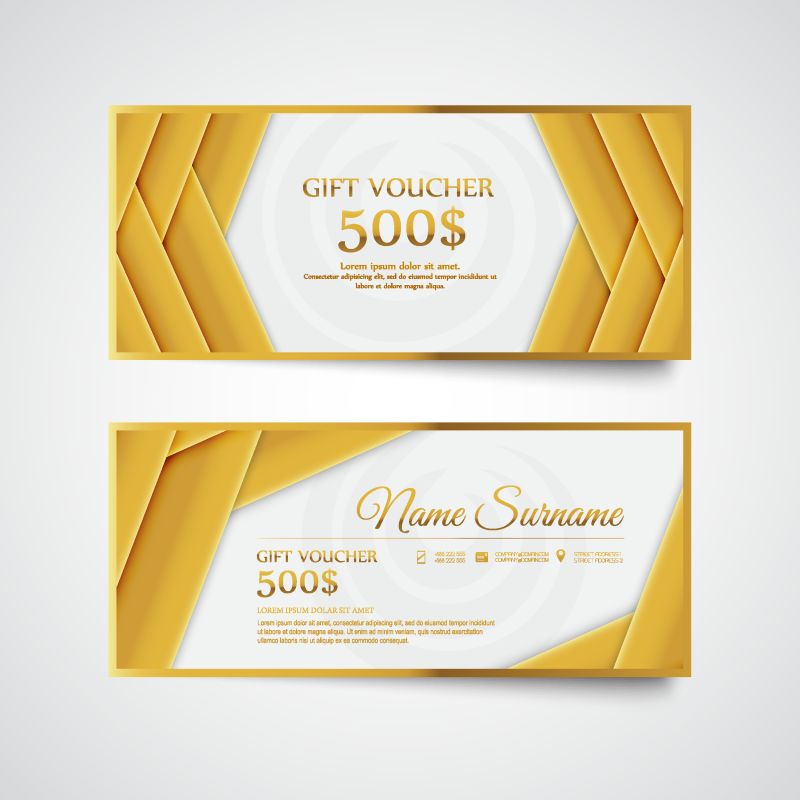 金色图案的矢量折扣券设计