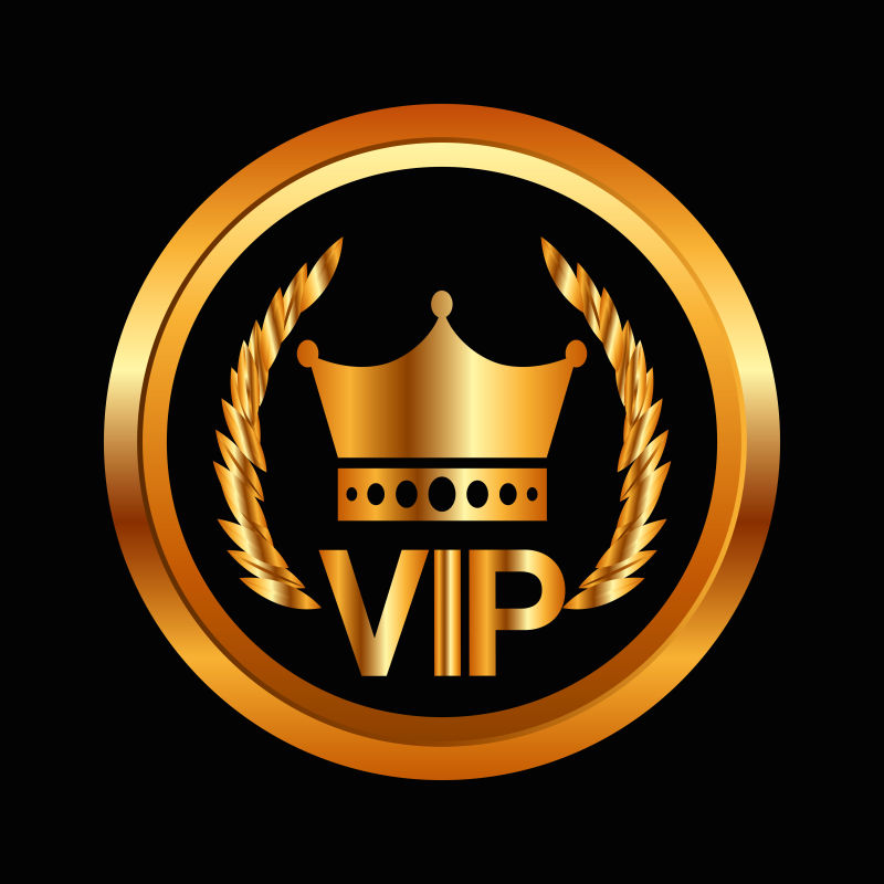 黑色背景上的金色矢量会员卡设计