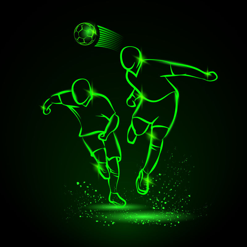 绿色的足球运动员轮廓矢量设计
