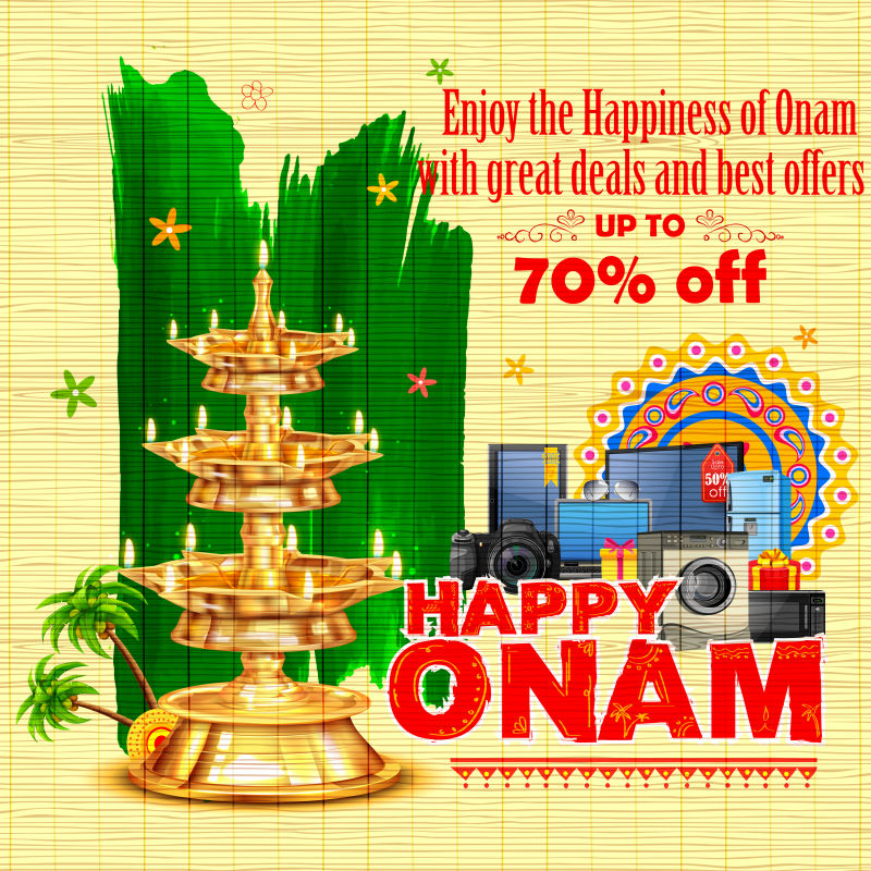 欧南节销售活动的矢量插图设计