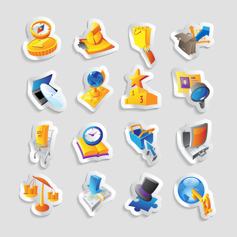 理财概念图标矢量设计