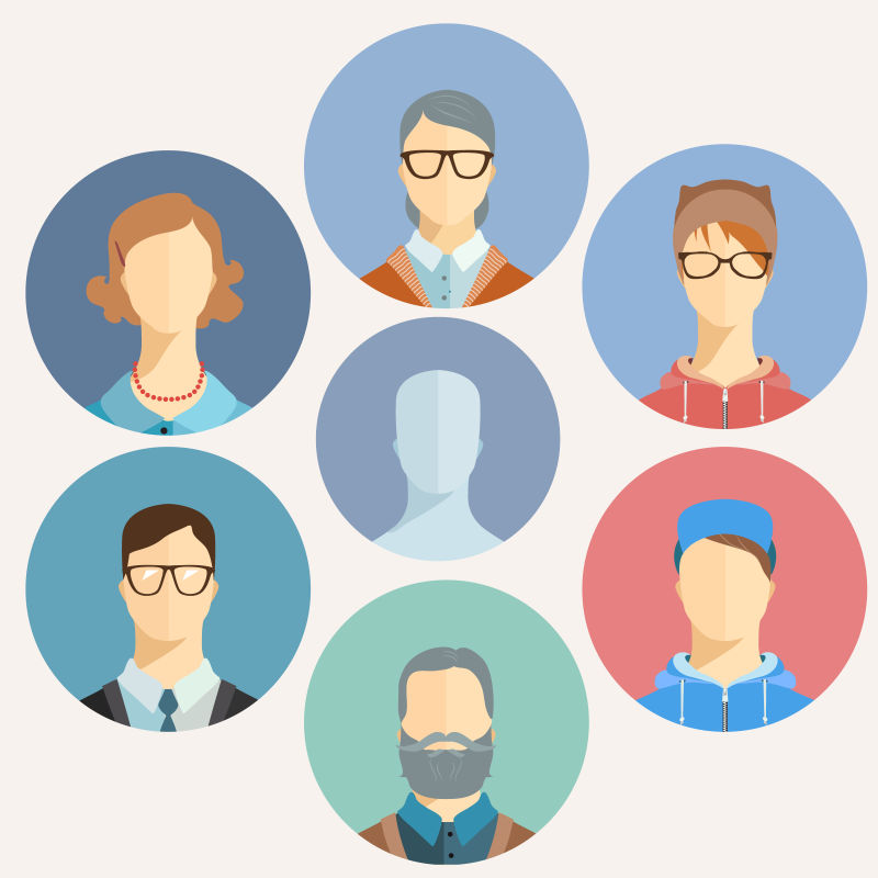 家庭的成员矢量插图设计