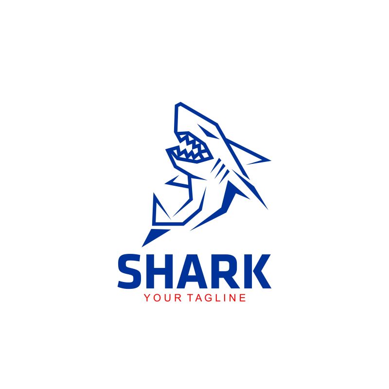 抽象矢量鲨鱼标志设计