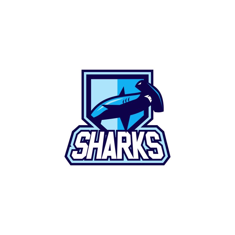 创意矢量鲨鱼标志的平面设计