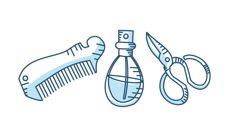 矢量手绘理发工具