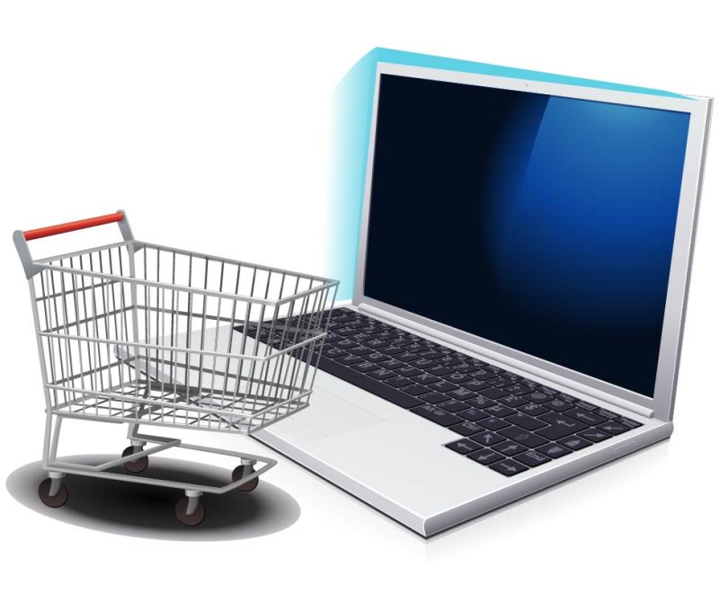 创意矢量电脑网络购物图标