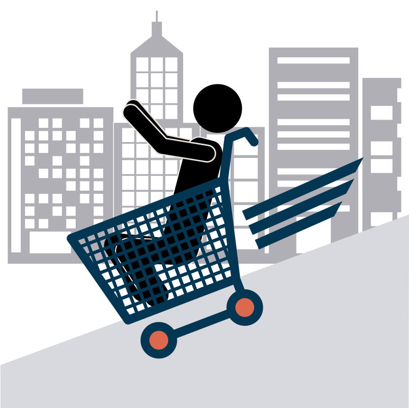 矢量平面风格的网上购物插图图标