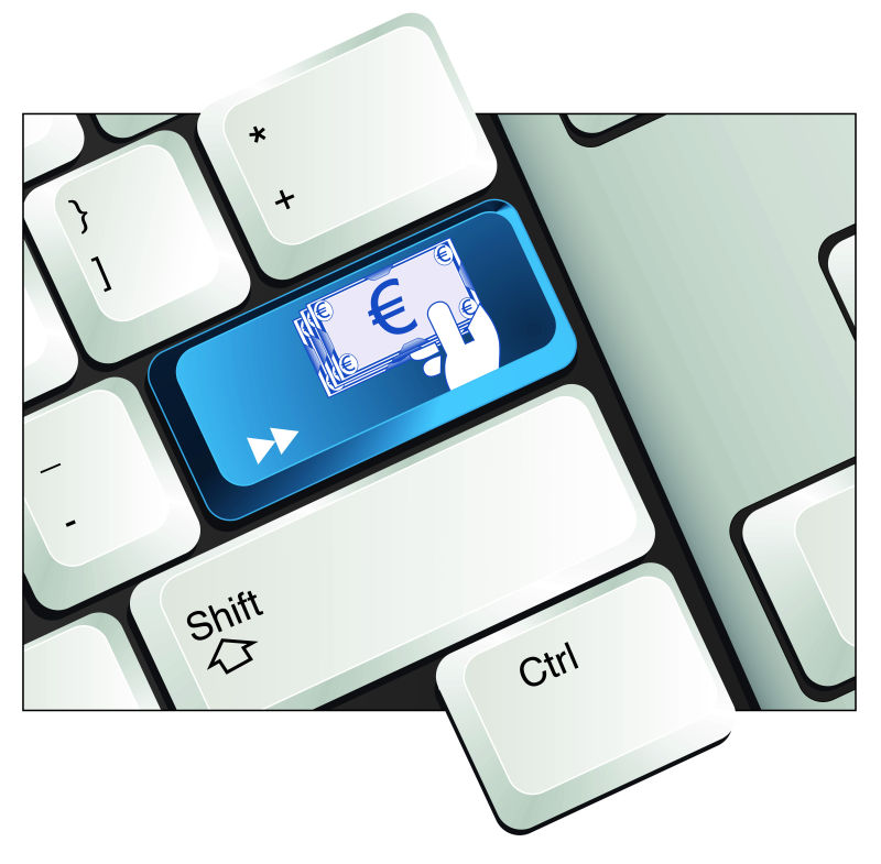 创意矢量现代网络购物的概念图标插图