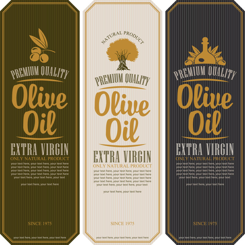 有机的橄榄油标签