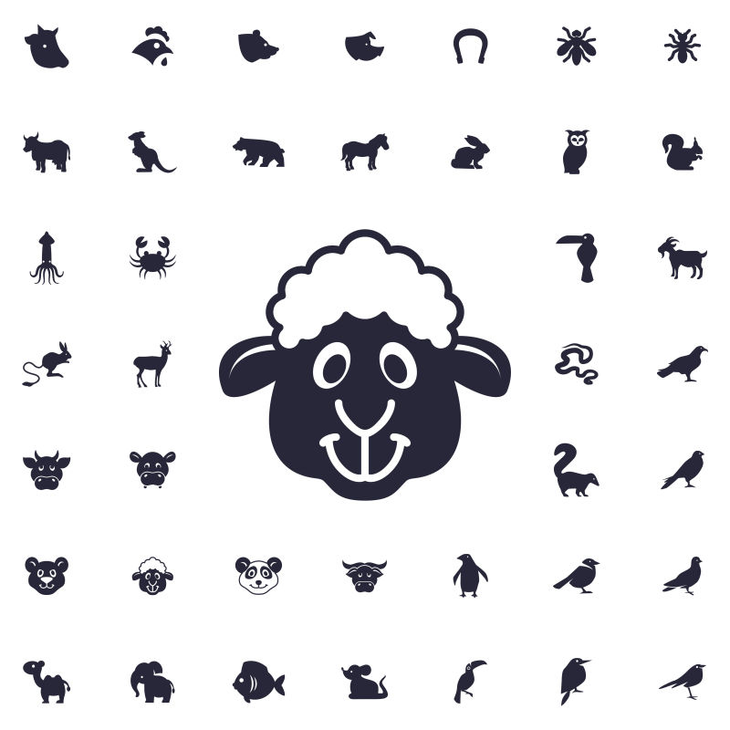 创意矢量绵羊图标设计