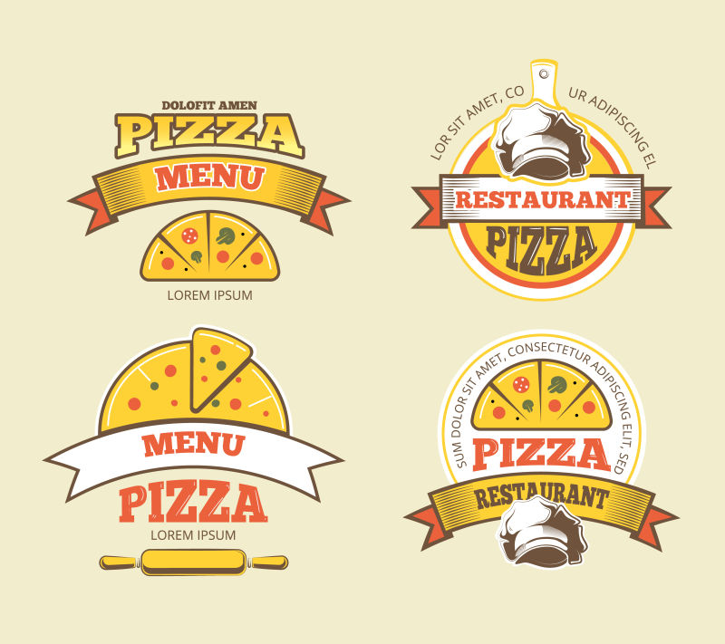 创意矢量披萨标志设计