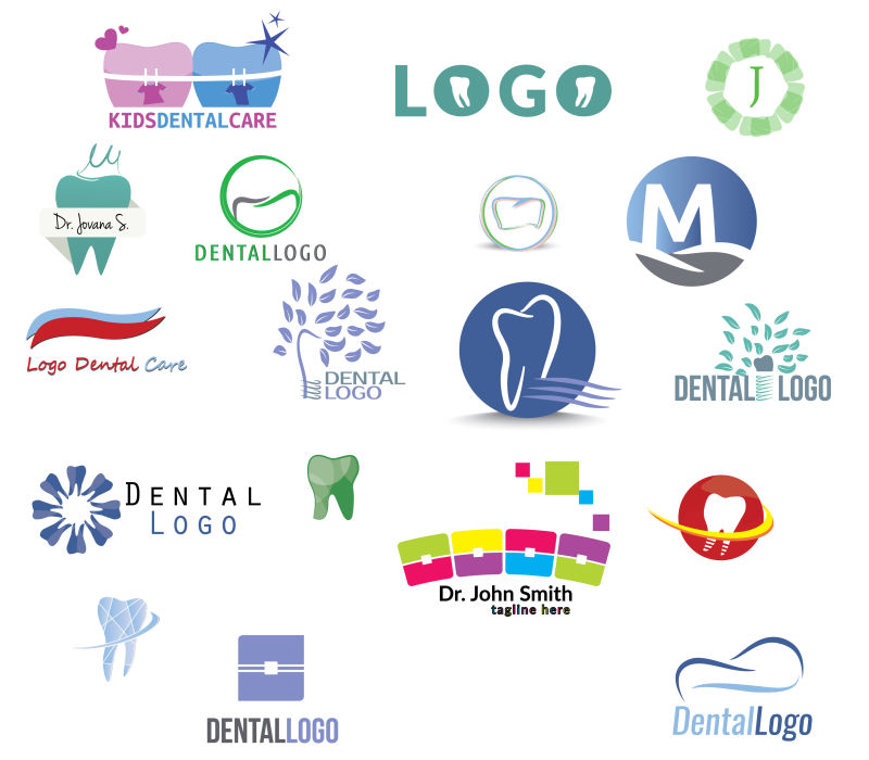 创意矢量简单的牙科标志设计