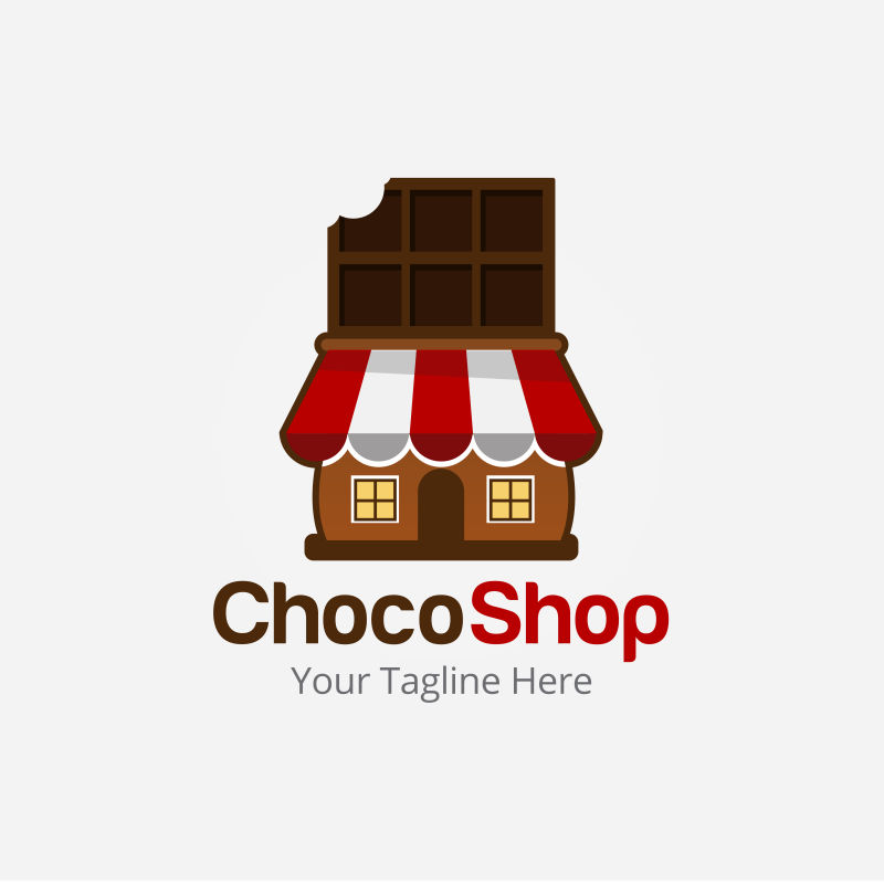 矢量巧克力店的标志设计