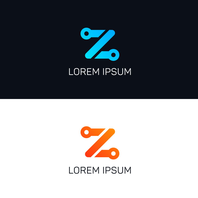 创意矢量字母Z的创意标志设计
