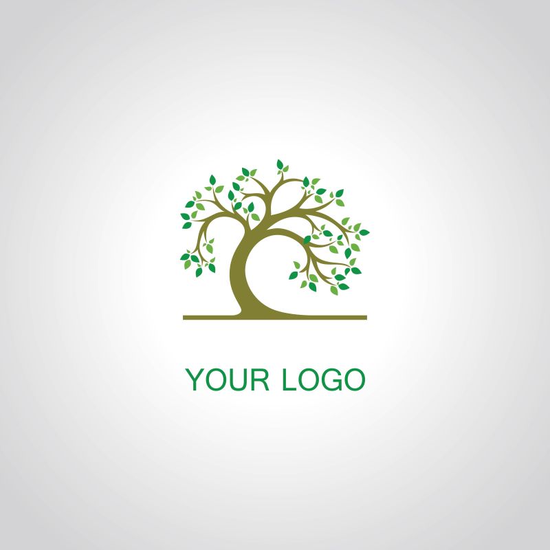 创意矢量生态绿树的标志设计