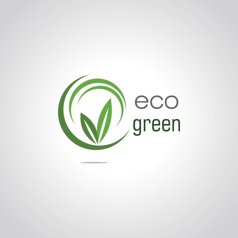 创意矢量圆形生态绿色标志设计