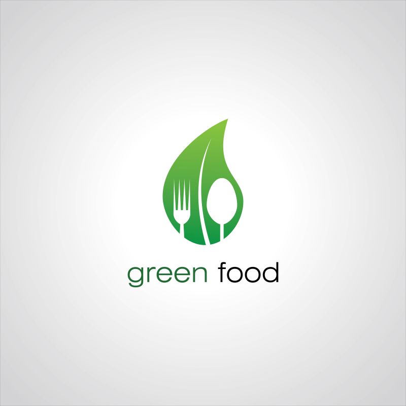 创意矢量绿色食品的标志设计
