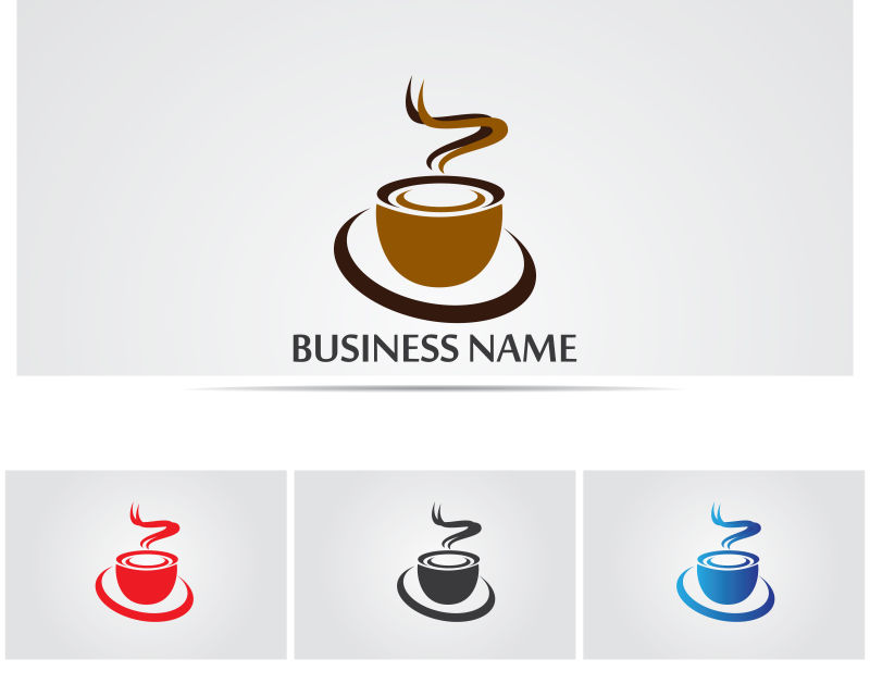 矢量咖啡元素的标志设计