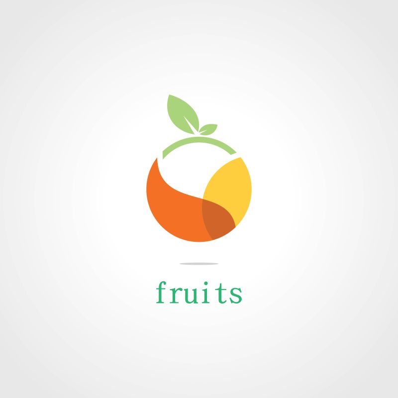 创意矢量抽象有机水果的标志设计