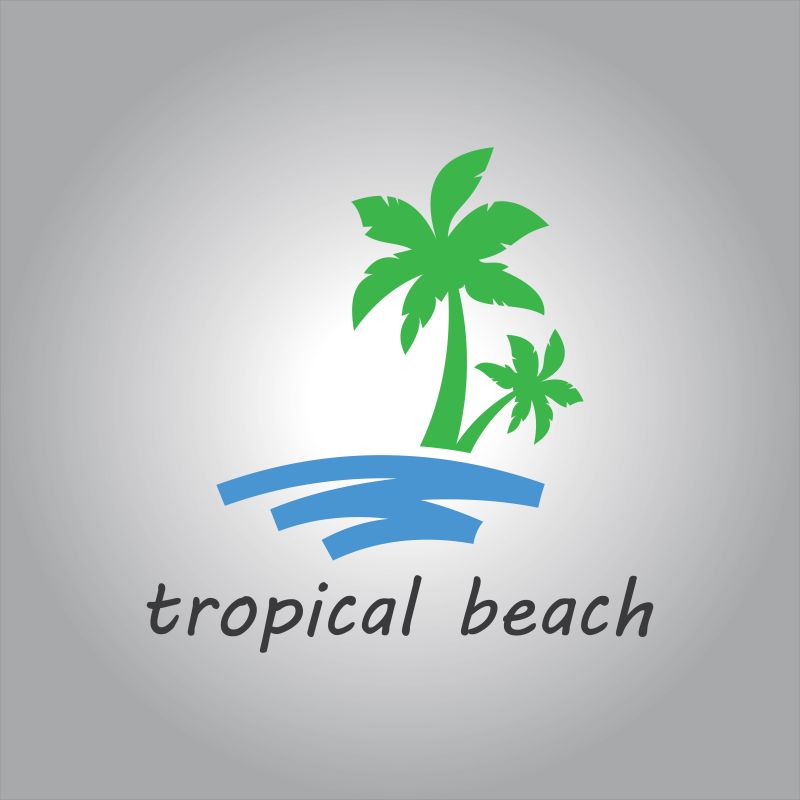 创意矢量热带海滩的标志设计