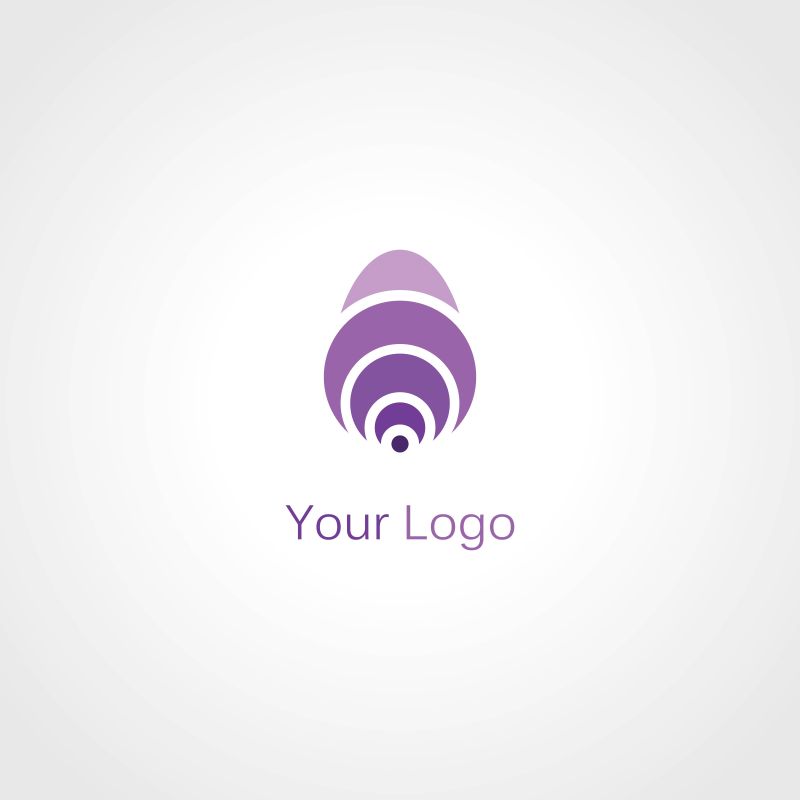 矢量抽象紫色圆环标志设计