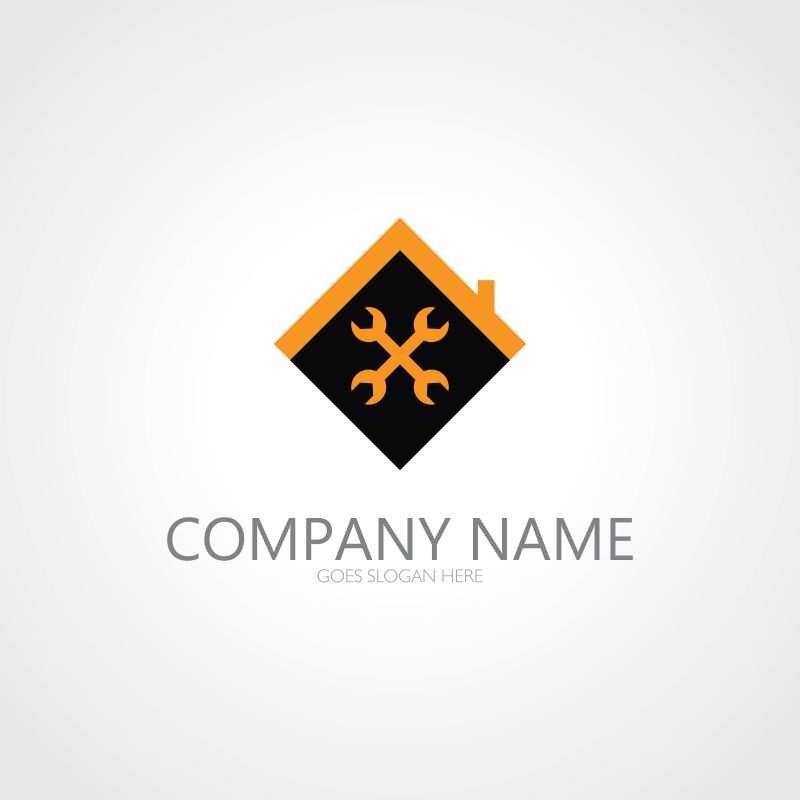 创意矢量修理概念的标志设计