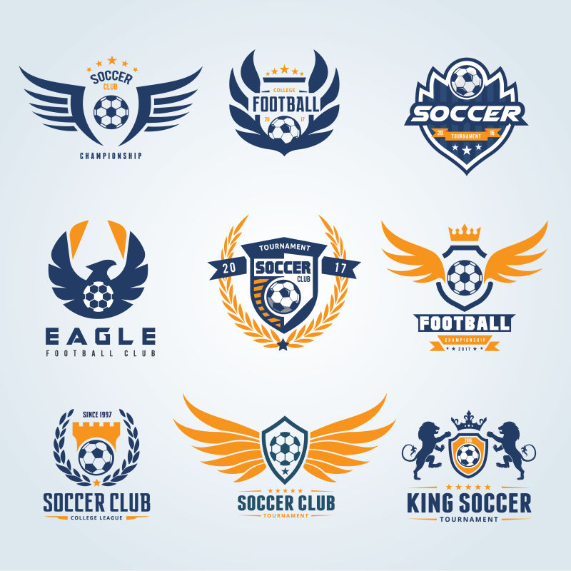 创意矢量足球俱乐部标志设计