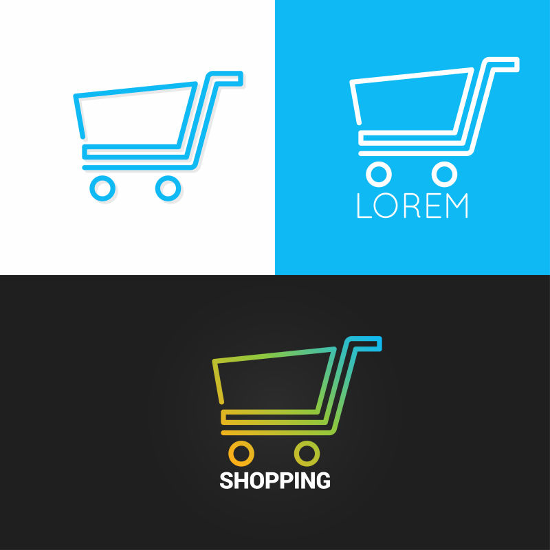 创意矢量购物车标志设计