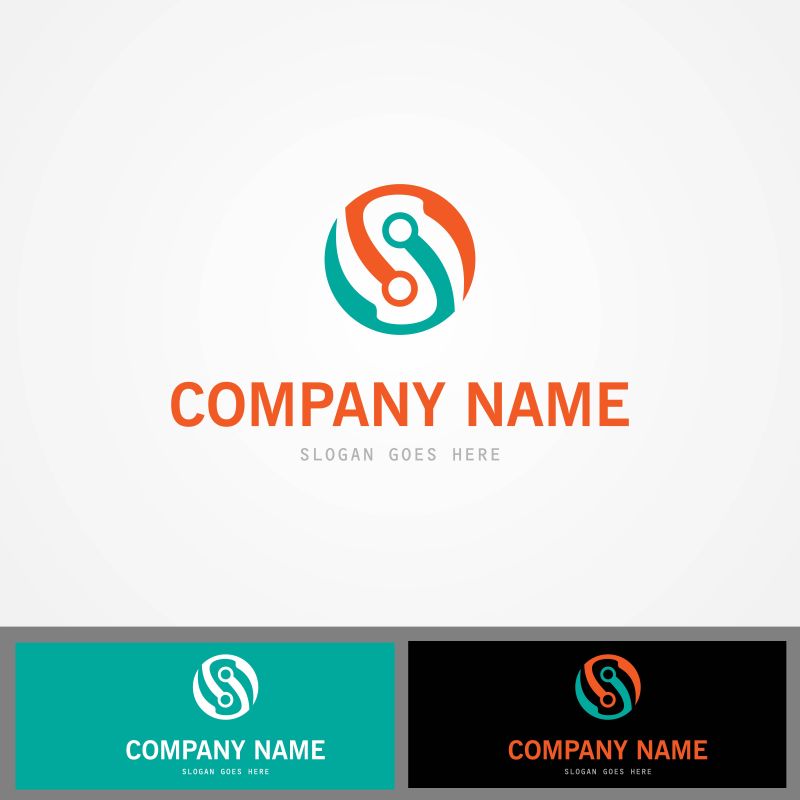 创意矢量科技连接技术概念标志设计