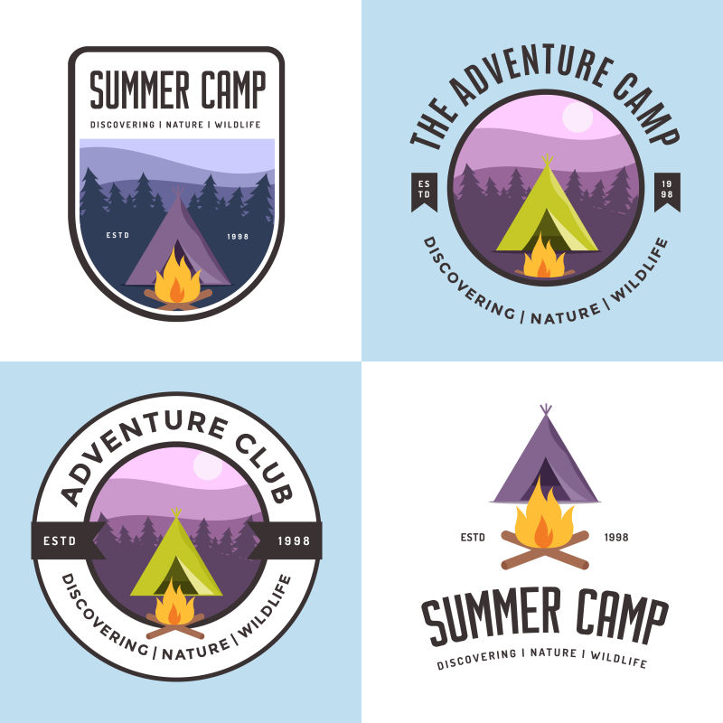 创意矢量夏令营的标志设计