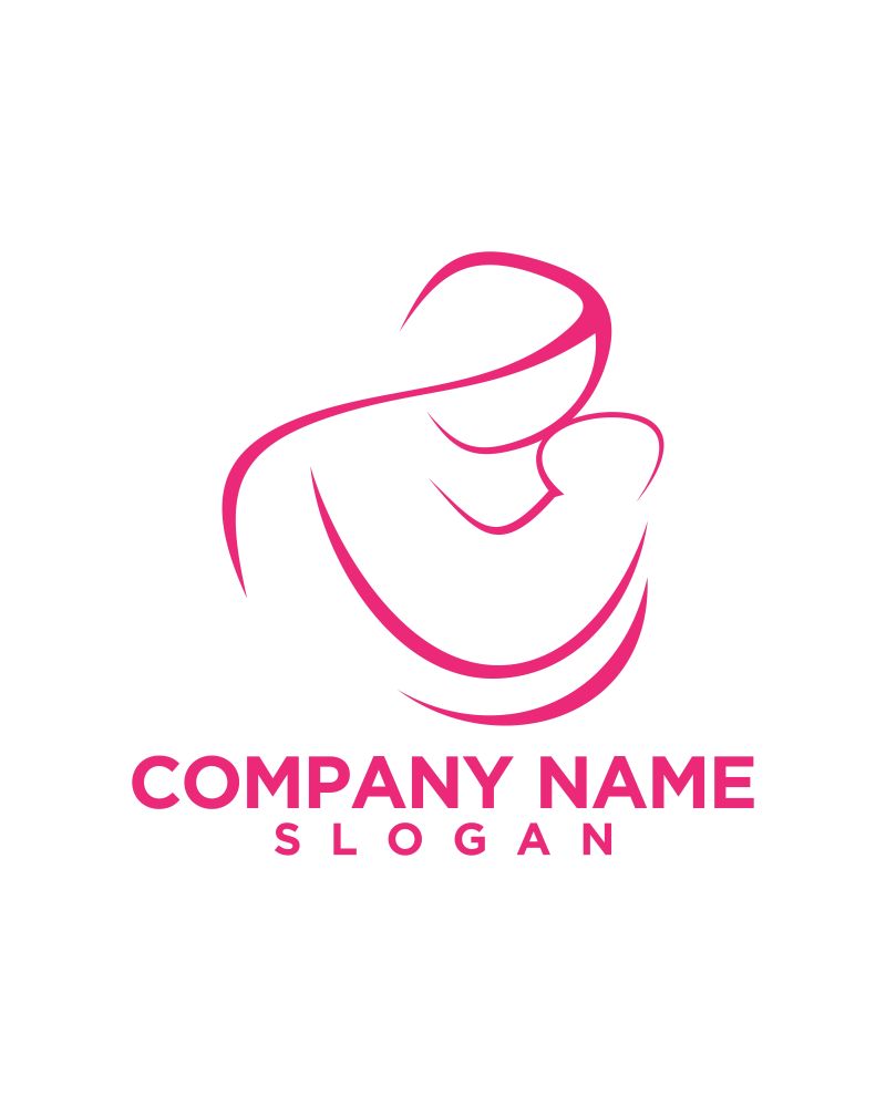 矢量抽象母婴产品标志设计