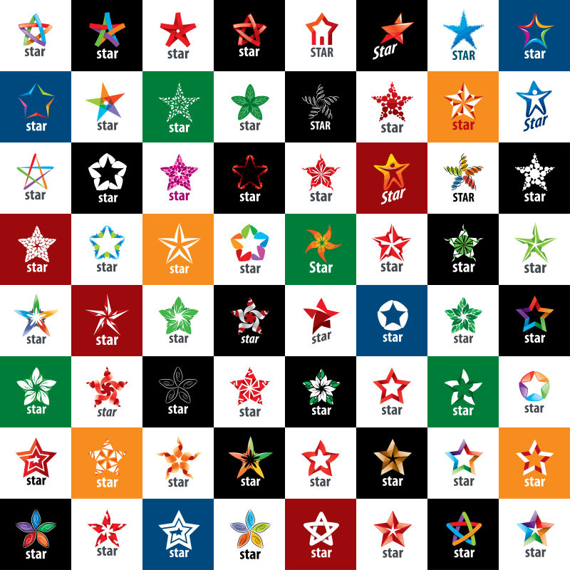 创意矢量抽象星星标志设计合集