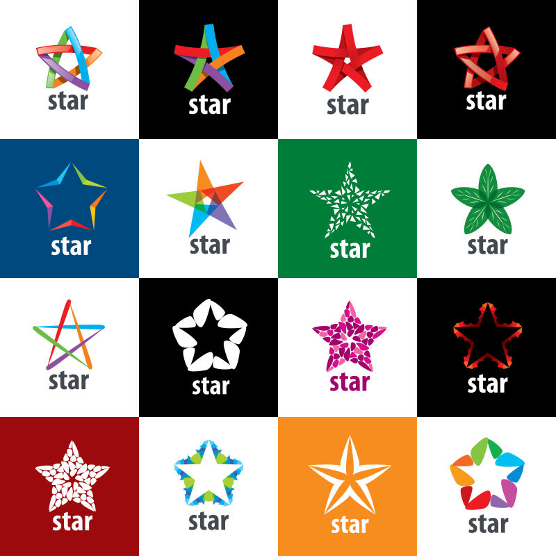 矢量彩色星型标志设计