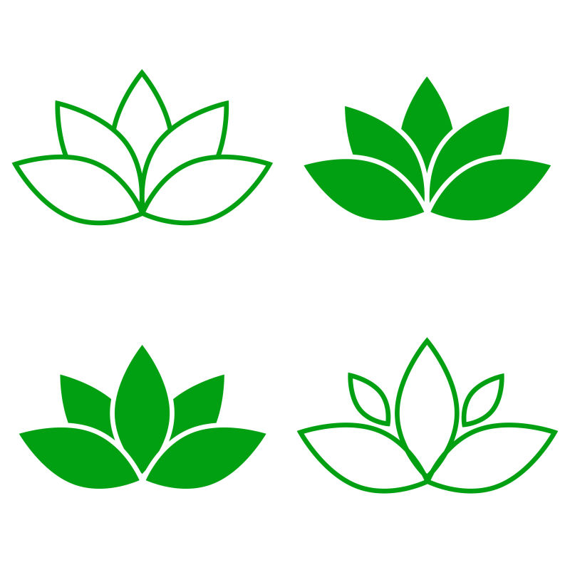 矢量的绿色莲花图标设计
