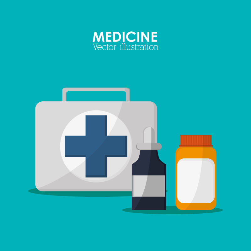 医疗工具箱图案的矢量医院标志