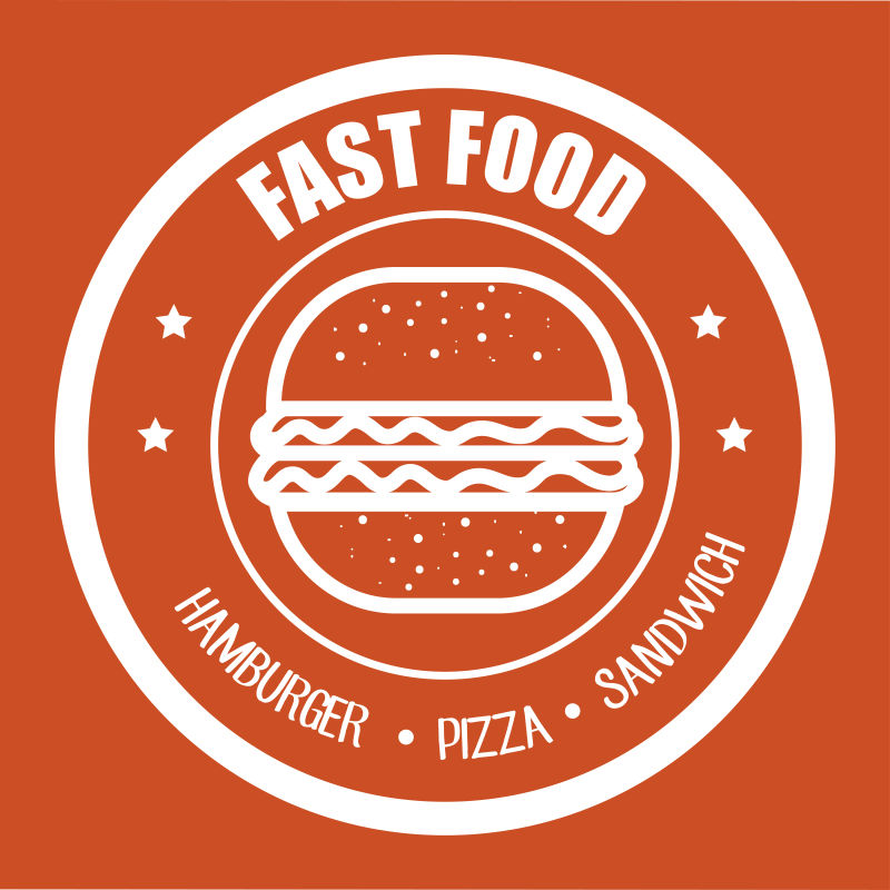 矢量的汉堡图案餐厅图标设计