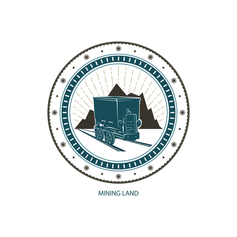 矢量采矿煤车logo设计
