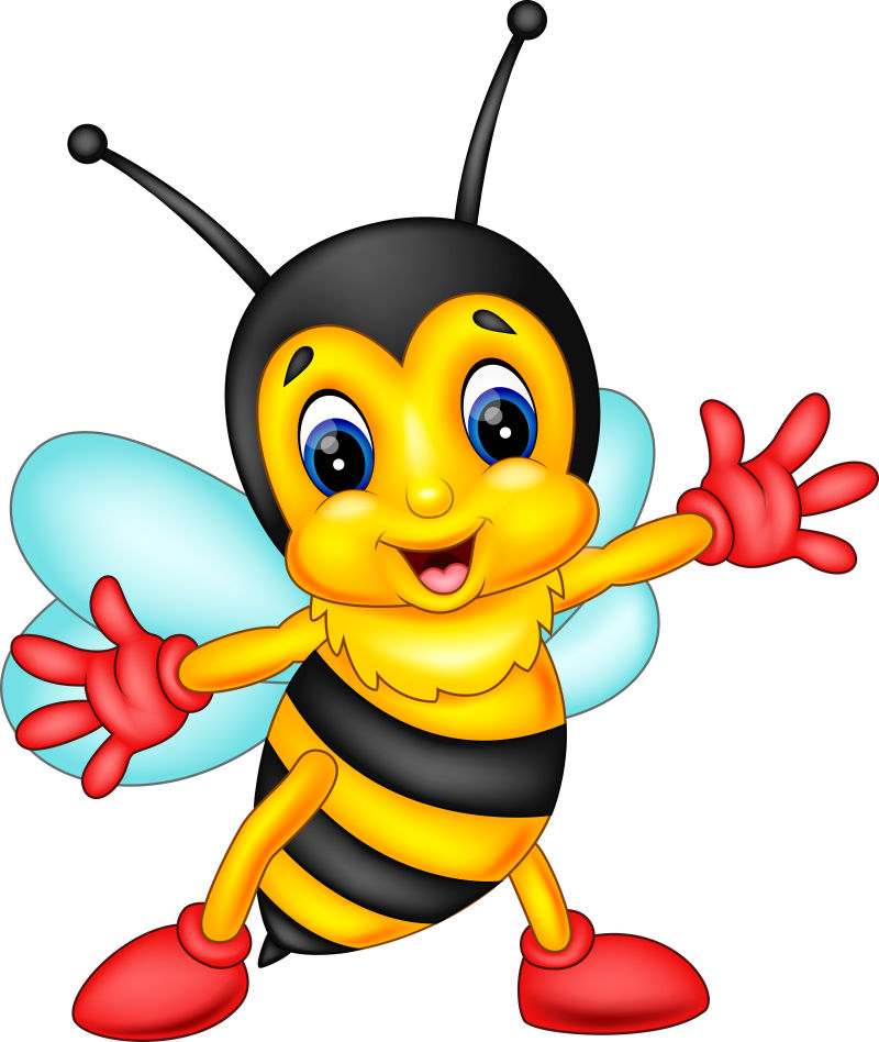 矢量卡通可爱的蜜蜂