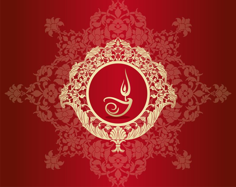 印度排灯节矢量插图设计