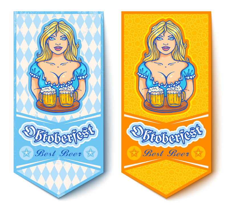 创意矢量卡通风格的啤酒节横幅设计