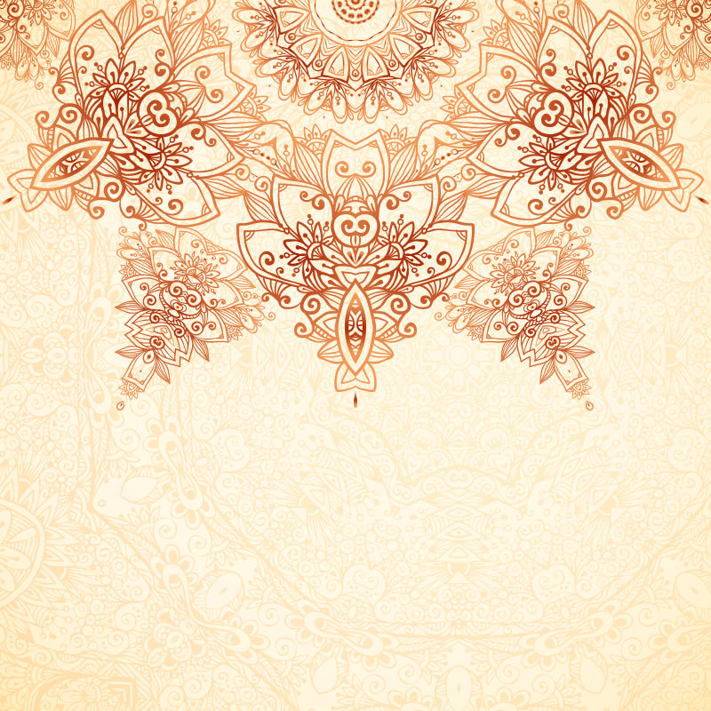 创意矢量装饰性华丽花卉纹理背景