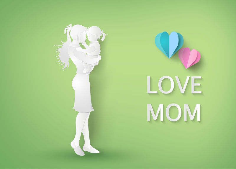 矢量折纸风格的母亲节快乐背景