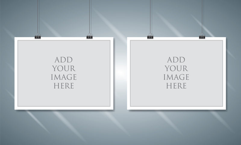 矢量悬挂的创意空白海报