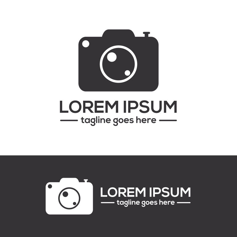 相机形状的矢量摄影logo