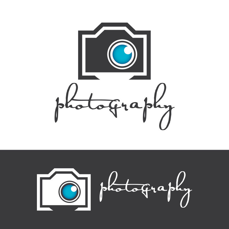 摄影主题的矢量标志设计