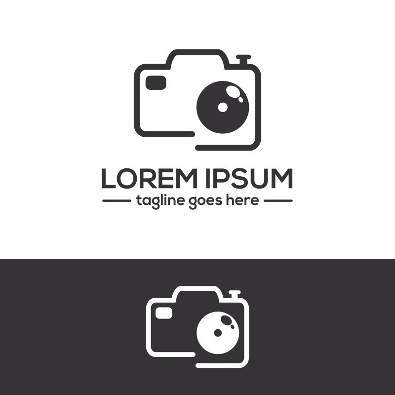 相机图案的矢量标志设计