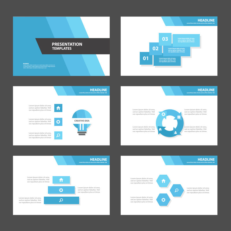 矢量的蓝色商务信息图表设计