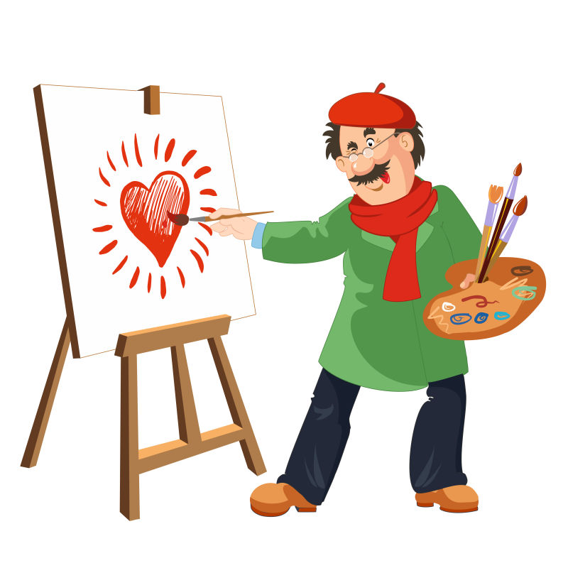 创意矢量画家的插图